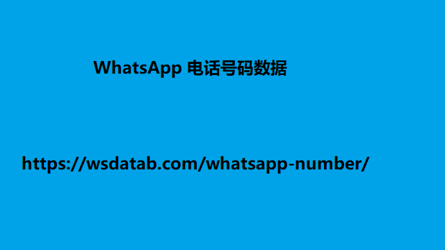 Whatsapp 电话号码数据