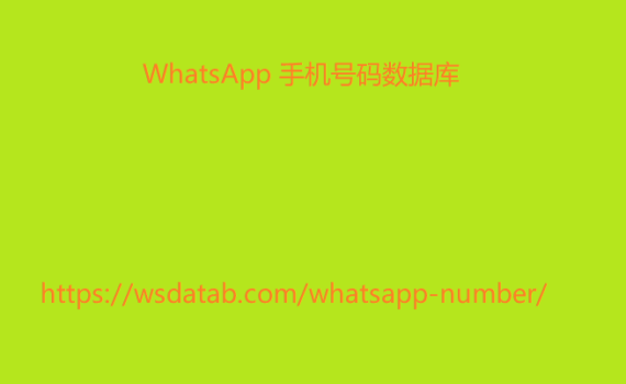 WhatsApp 手机号码数据库